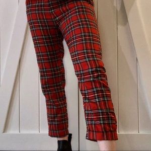 PLAID HIGH WAISTED PANTS